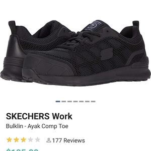 Skechers Bulklin Ayak Comp Toe, similar to steel toe, black, size 8.
